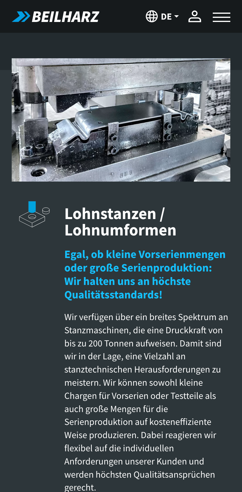 BZ-Works - Corporate Website - Smartphoneansicht BZ-Works - Corporate Website - Smartphoneansicht