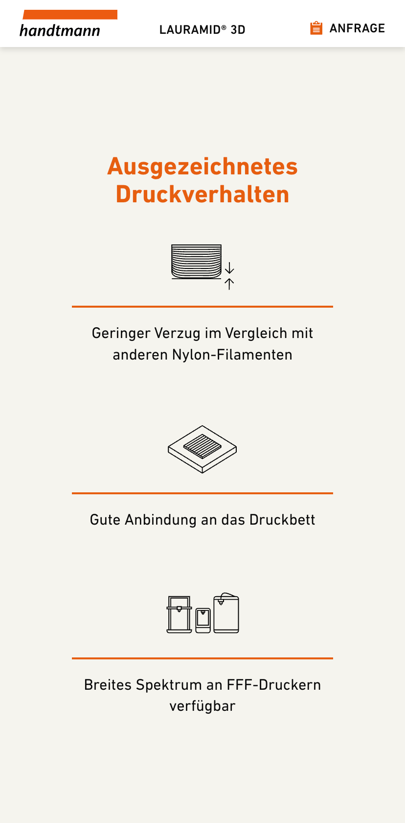 Handtmann - Landingpage - Smartphoneansicht Handtmann - Landingpage - Smartphoneansicht